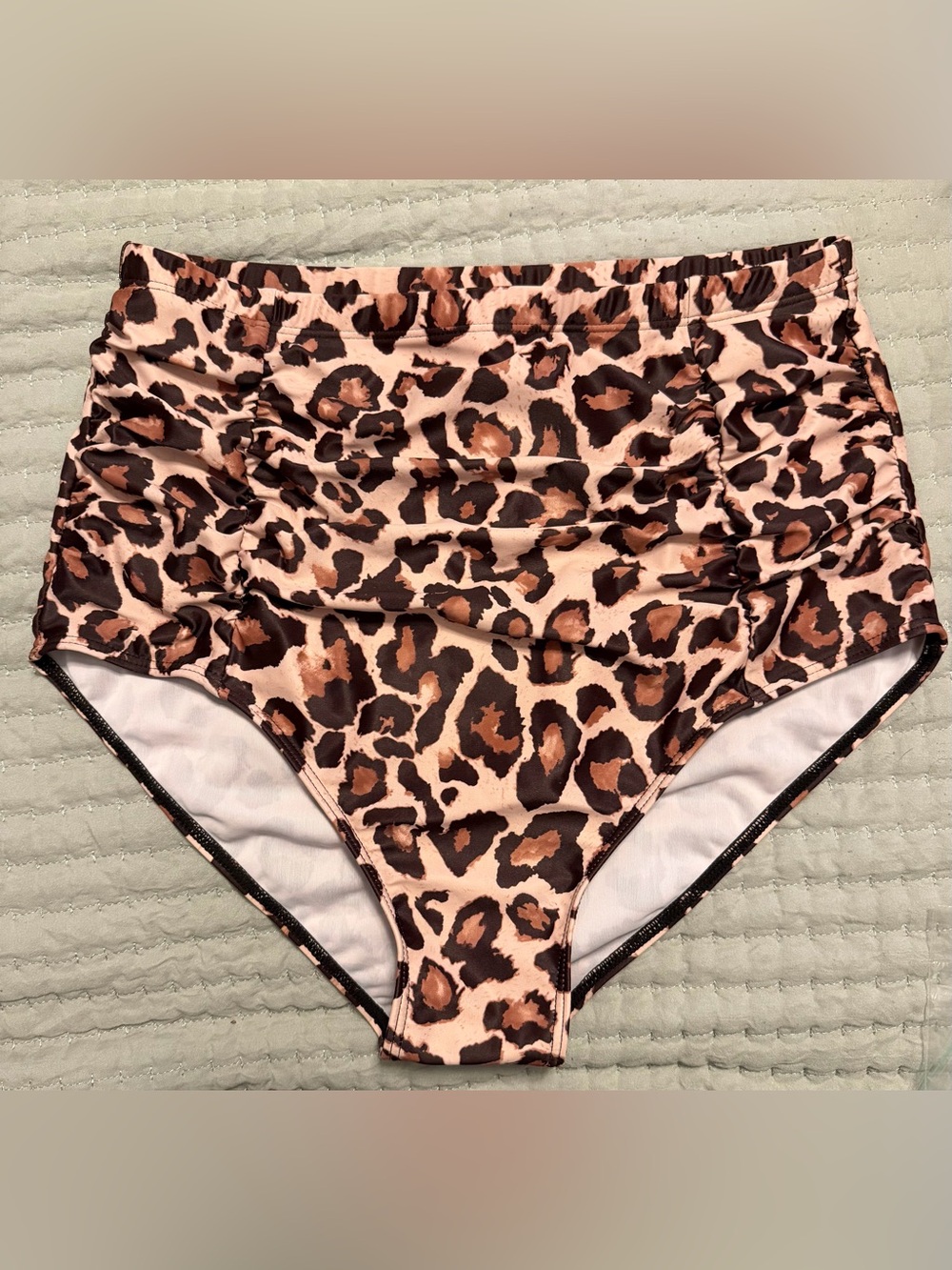 High-Waist Leopard Print Bikini Bottom